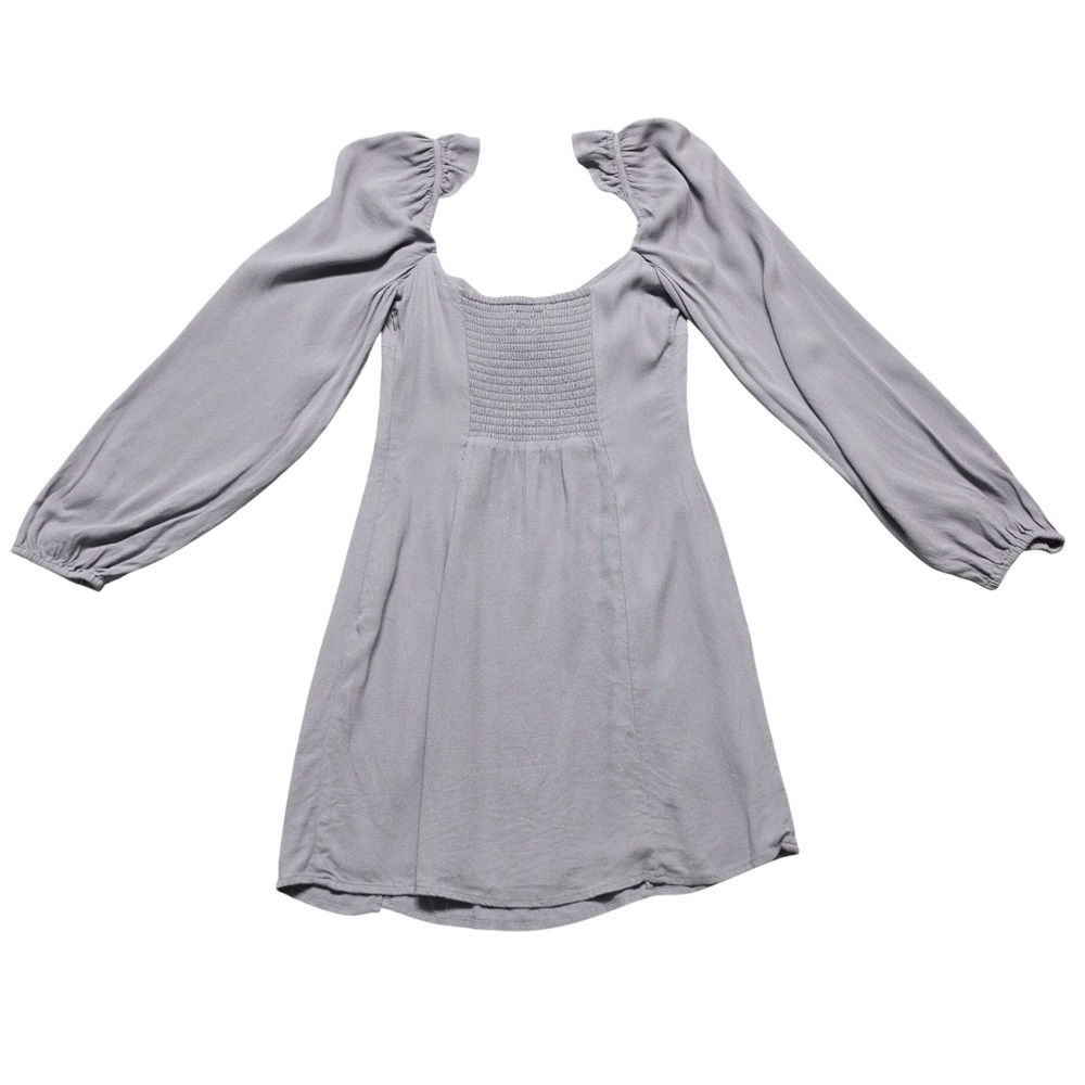 Aritzia Wilfred Mini Dress Womens 6 Lilac Puff Sleeve Sweetheart‎ Smocked - Picture 6 of 14